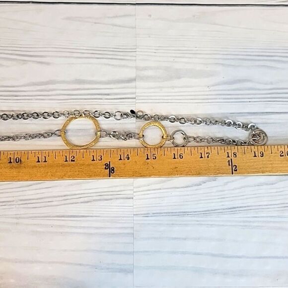 Gold and Silver Circle Necklace and Bracelet Set By Premier Designs - Picture 7 of 7
